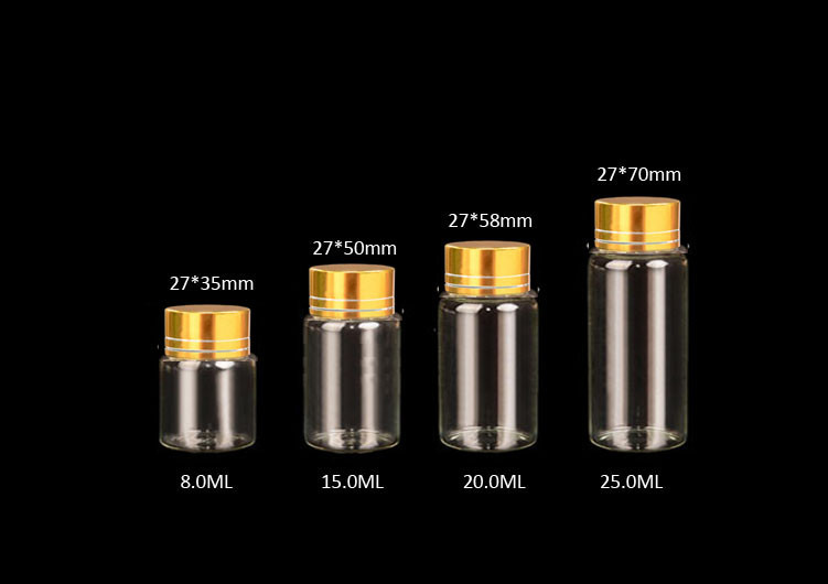 27mm Top Rated Clear Glass Jars Bottles with Aluminiu lid, Glass Bottles for Storage, Good Quality and Competitive Price