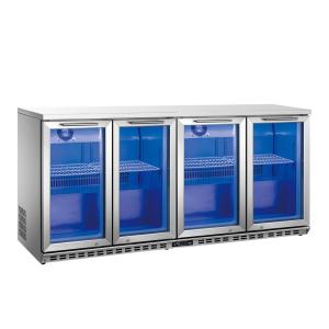 Quality Stainless Steel Swing 4 Doors Cold Drink Cooler/ Under Counter Bar Refrigerator, Built-in Glass Door Back bar Cooler wholesale