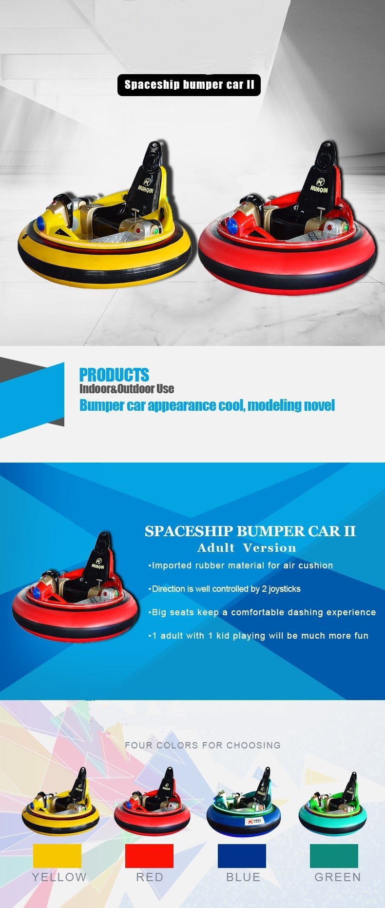 American Standard Adult Bumper Cars With Remote Control Operated