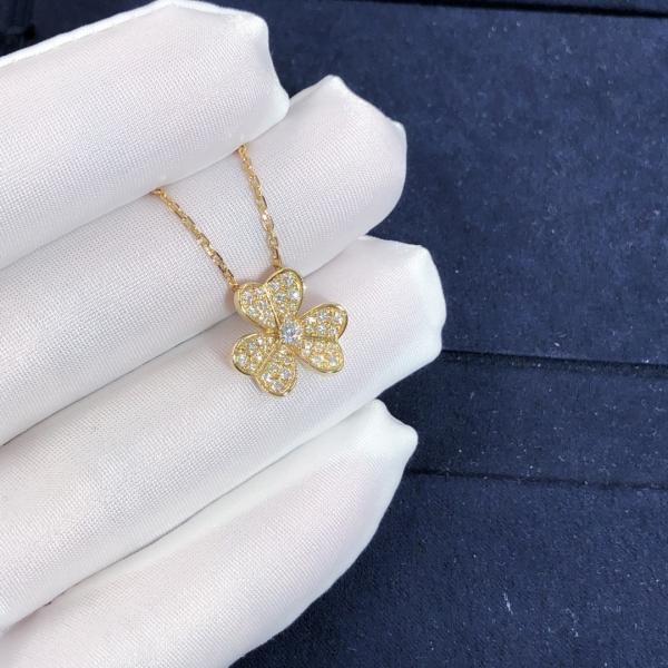 Fantastic Van Cleef & Arpels 18k Gold Frivole Pendant Mini Model Vs Natural