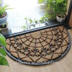 Waterproof Coir Entrance Matting , Half Moon Rubber Door Mat Puzzle Style