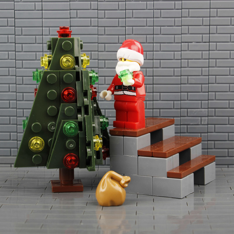 DIY city accessory garden plants bricksgreen grass christmas tree building blocks