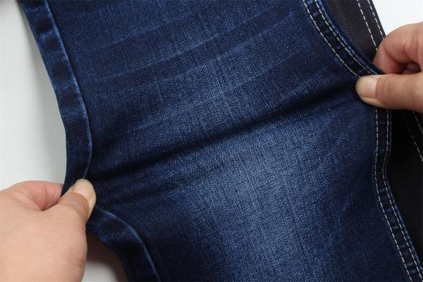 11-11.5 Oz Warp slub jeans fabric for man jeans Mercerized Fleece black backside