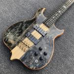 Free shipping Burst Maple top 4 strings Bass Guitar,Neck through body,Ebony