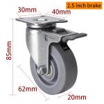 2 Inch Rigid Caster Wheels 35kg Mini Swivel Casters 2625P-56
