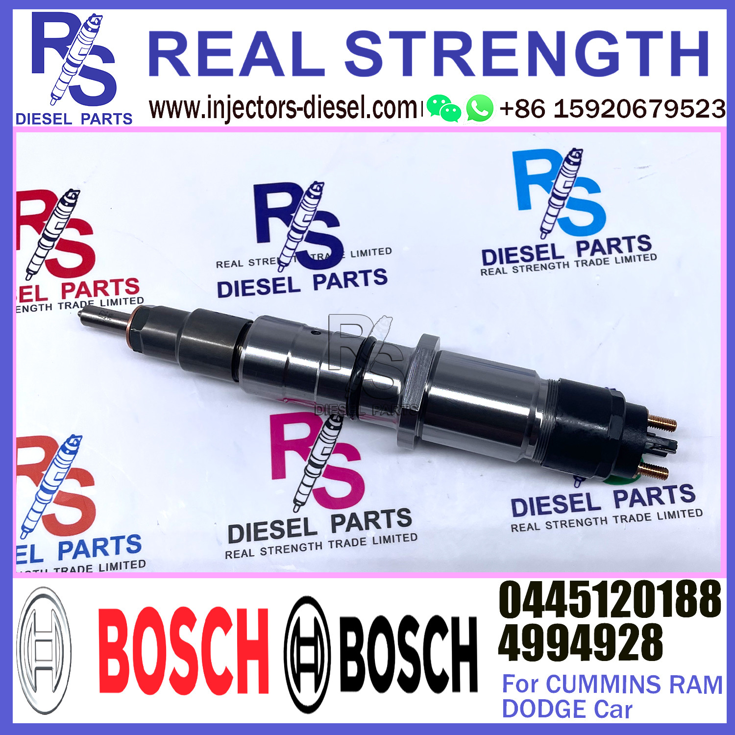 Diesel Common Rail Injector Assembly 0445120188 4994928 68086182AA for CUMMINS RAM DODGE