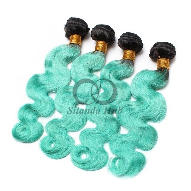 #T1B/Green Body Wave Remy Human Hair Bundles Sew In Weave Bundles Brazilian Bundle Deals