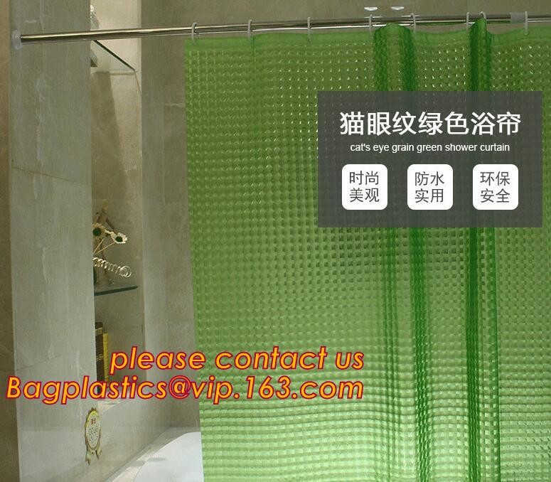 SCENERY PRINTING POLYESTER SHOWER CURTAIN, custom 3d eva shower curtain for bathroom, Popular cotton hooks polyester tex