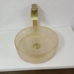Champagne Glass Vanity Sink Bowl Cylinder Bathroom Crystal Diamond Art