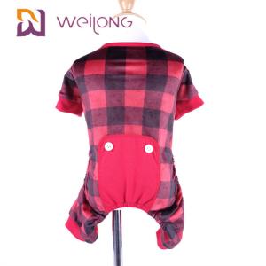 Quality Poly Print Flannel Pet Pajama Warmth Customizable Plaid Dog Pajamas wholesale