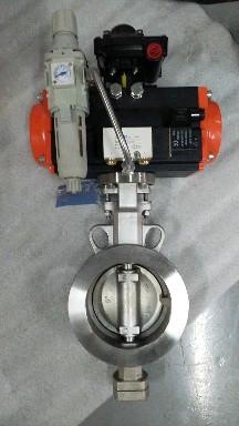 Pneumatic triple eccentric butterfly valve Pneumatic actuator control butterfly