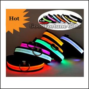 Quality High Brightness Rechargeable Flashing Dog Collar Polyester Promotion Flashing Light Cat Collar wholesale