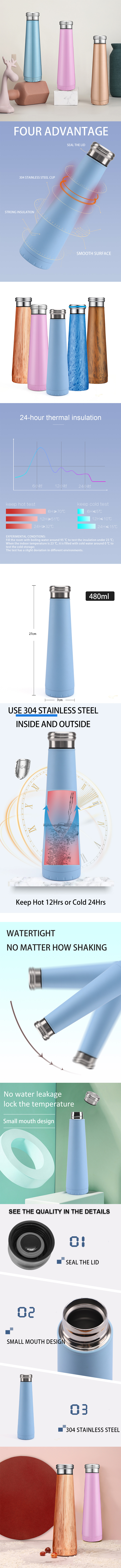 480ml custom para cafe termos coffee cups stainless steel vacuum flask insulated