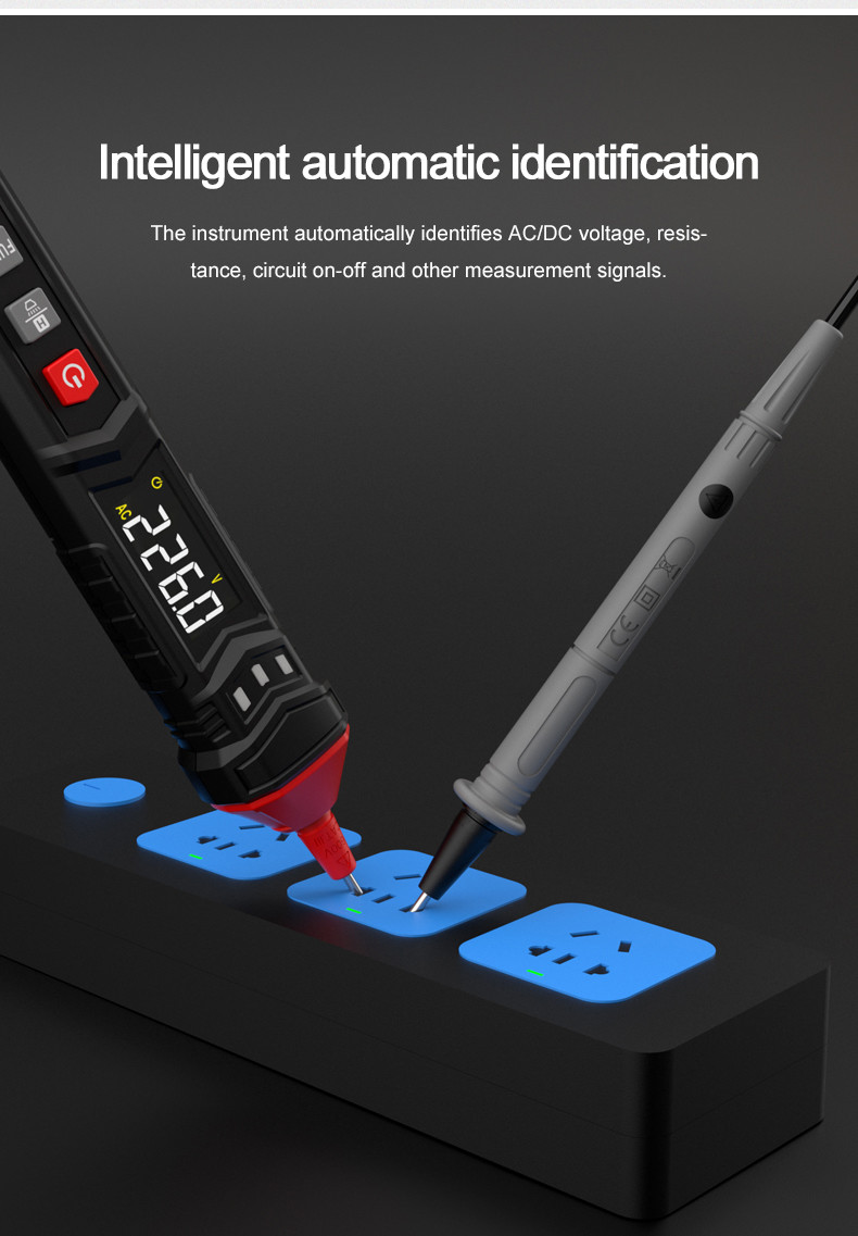 HT121 Pen Type Digital Multimeters Smart Handheld Multi-meter True RMS LCD 4000 Counts Universal Meter Voltmeter DC/AC
