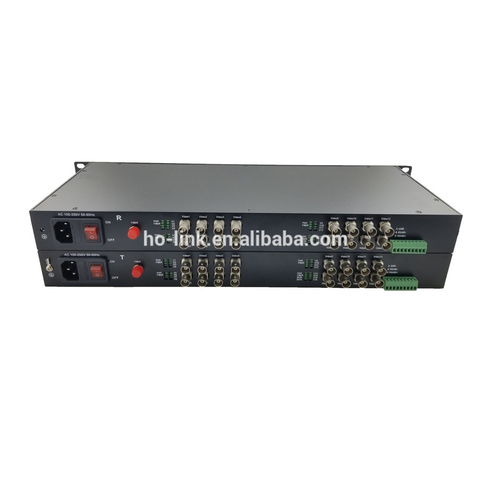 Audio/Video Solution 16ch uncompressed TVI/CVI/AHD 1080P fiber video converter with data