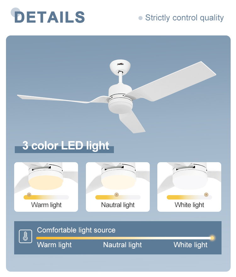 52 inch Modern Design 1stshine LED Ceiling Fan with Dimmable Light and Remote Control
