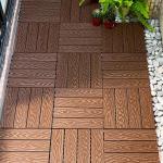 Snap together Wood Deck Tiles Embossed Lightweight Deck Tiles