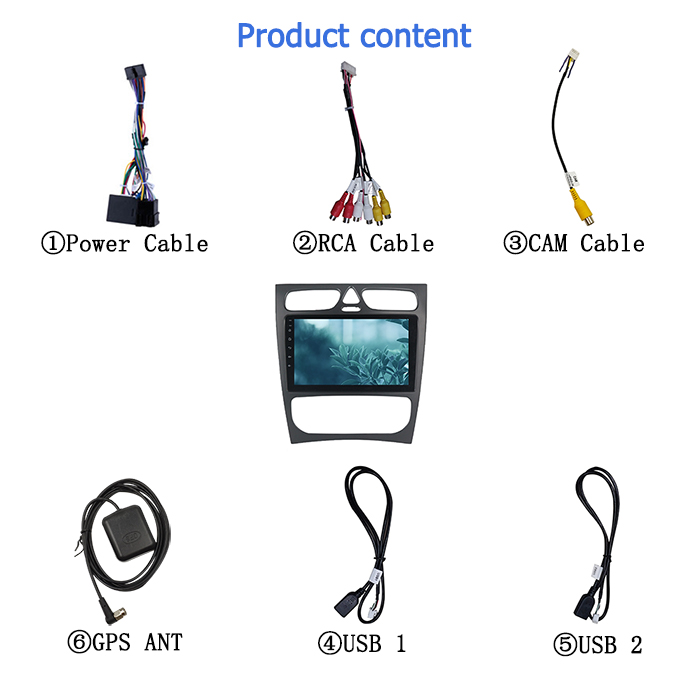 9 Inch Android 10 Car Stereo Gps Navigation Mercedes-Benz W209 W203 W168 W463 CLK CL-C 1998 - 2004 Resolution 1024x