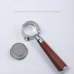 Stainless Steel Wooden Handle 51mm Ceramic Solid Wood Espresso Portafilter for
