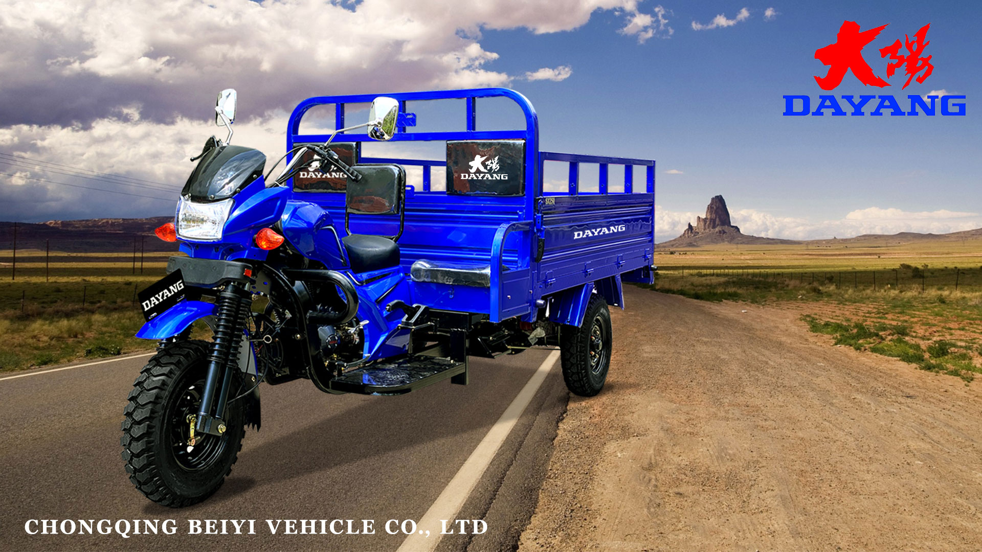 Open Body Type DAYANG Powerful Motor Tricycle for Cargo 200cc 250cc Gasoline Pedicab