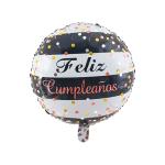 Spanish Happy Birthday Round Hexagonal Aluminum Film Balloons 18 Inch