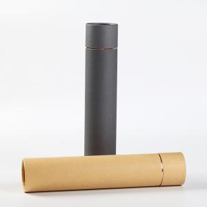 Quality Black Package Kraft Cylinder Packaging with Lid wholesale