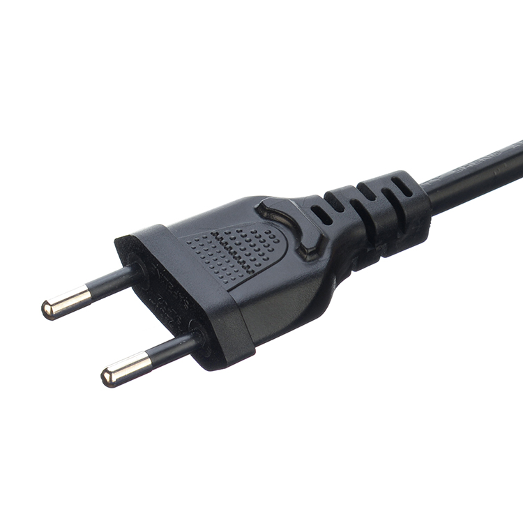 Oxygen Free Bared Stranded Copper Conductor Material 2.5A Brazil 2 Round Pin Plug Power Cords for Household Appliances