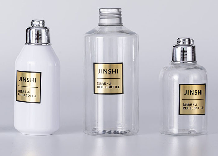 Clear 4.05OZ Custom Cosmetic Bottles Plastic Shoulder Container