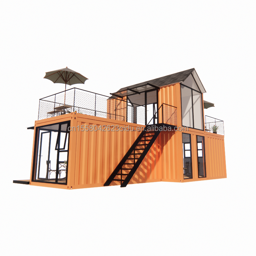 Bathroom Steel Structure Container Villa House for 4 bedrooms and 1 garage in 20FT Modern Style
