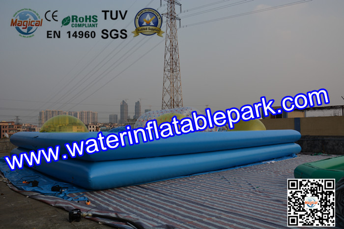 Attractive Inflatable Water Ball Pool Two Tube Dark Blue CE / SGS