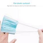 Blue White Pleated 3 Ply Disposable Face Mask Safety Anti Pollution