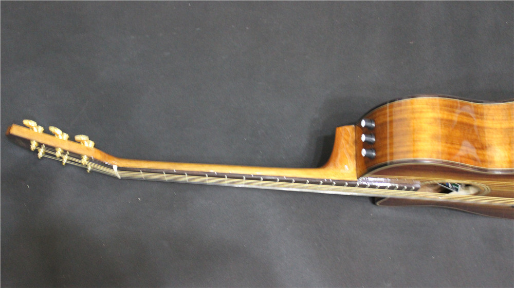 Top Quality left handed koa wood cutaway acoustic electric guitar G24 model best guitars