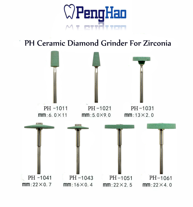 Diamond Dental Zirconia Abrasive Tools / Zirconia Ceramic Polishing Turbo Grinder