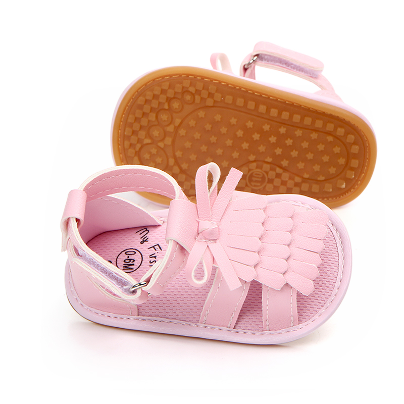 Rubber sole hot summer PU Leather baby slipper baby girl shoes sandals