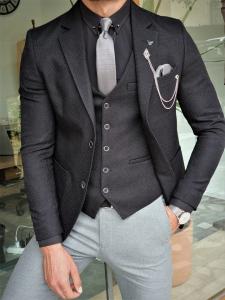 Quality Black Slim Fit Stretch Suit wholesale