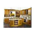 High Modern Solid Wooden Kitchen Design Made Yellow Cabinet, Wooden Cabinet For