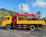 5ton 10ton 12ton Straight Arm Boom Crane Self Loading Flatbed Truck for Customer