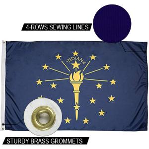 Quality 3x5ft State Of Indiana Flag Outdoor Heavy Duty Dupont Nylon US Flags wholesale
