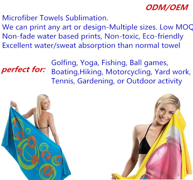 Convenient Custom Gym Towel Sublimation Printing Antibacterial High Density