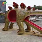Customized 6M Dinosaur Playground Equipment Fiberglass Stegosaurus Slide