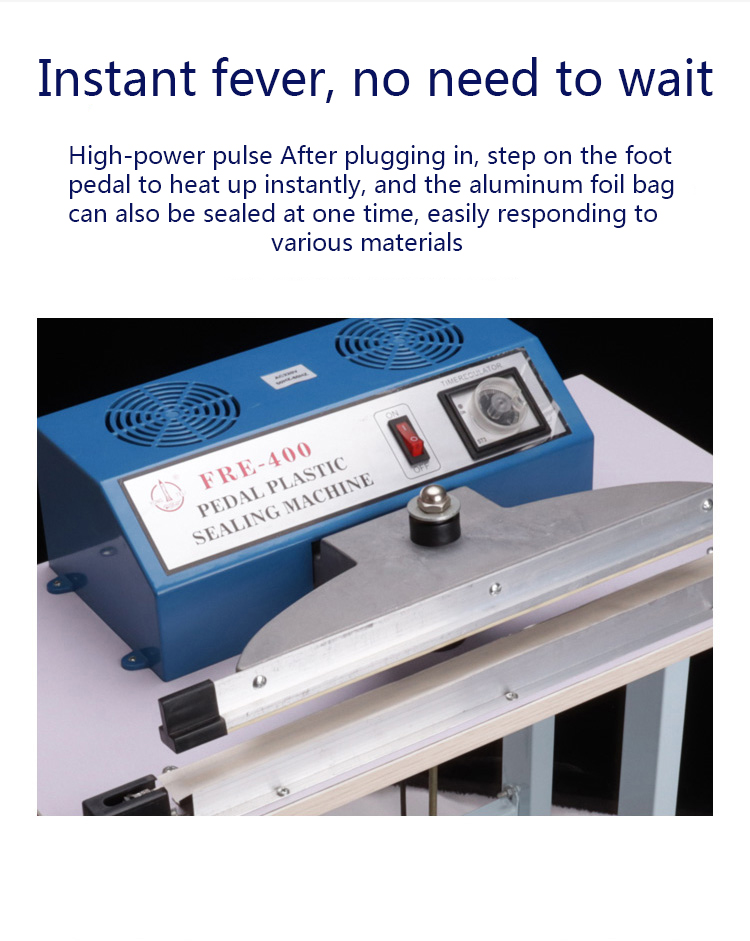 Max Speed 80pcs/min 500mm Foot Sealer Machine for Direct Heat Sealing of Bags