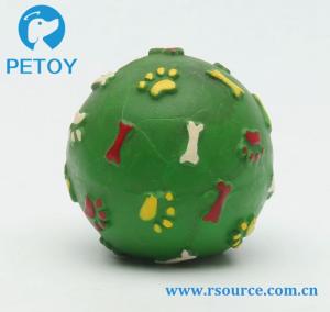 Quality Bone and paw printing Latex squeaky dog ball toy wholesale