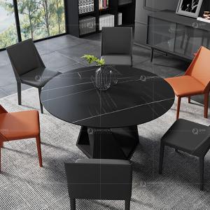 Quality Luxury Marble Dining Table Black Metal Base Dining Furniture wholesale