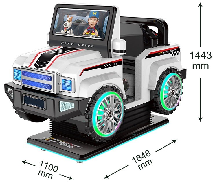 English Version City Suv Kiddie Ride Machines With FRP / PVC Material Durable