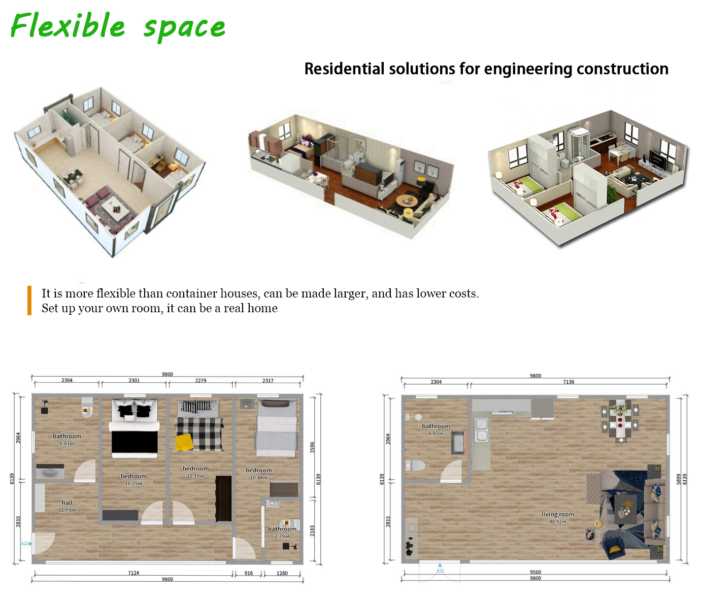 Detachable Prefabricated Temporary House Modular Room Tiny Home Kit Prefab Composable House