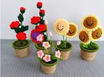New Creative Luxury Handmade Crochet Knitting Plants Flowers Handicraft Home