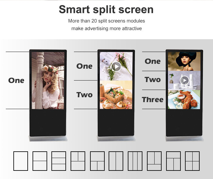 1080p Lcd Indoor Advertising 65'' Digital Signage Display Player