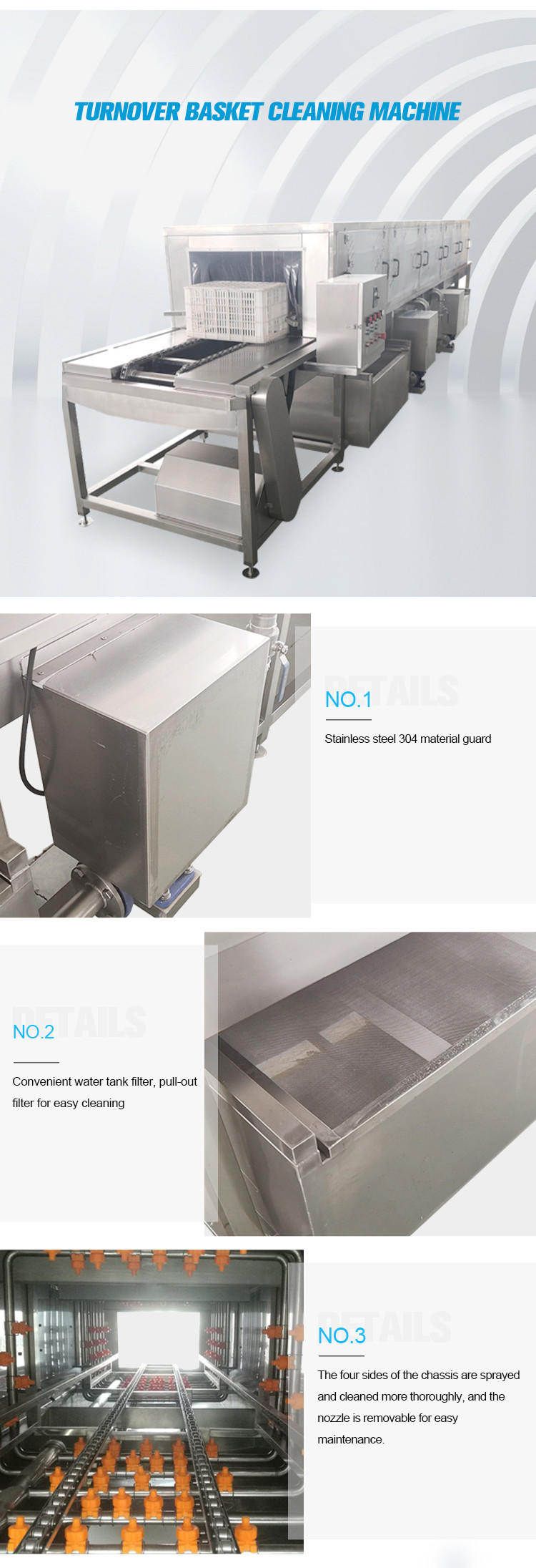 Multifunctional Commercial Plastic Tray Washing Machine