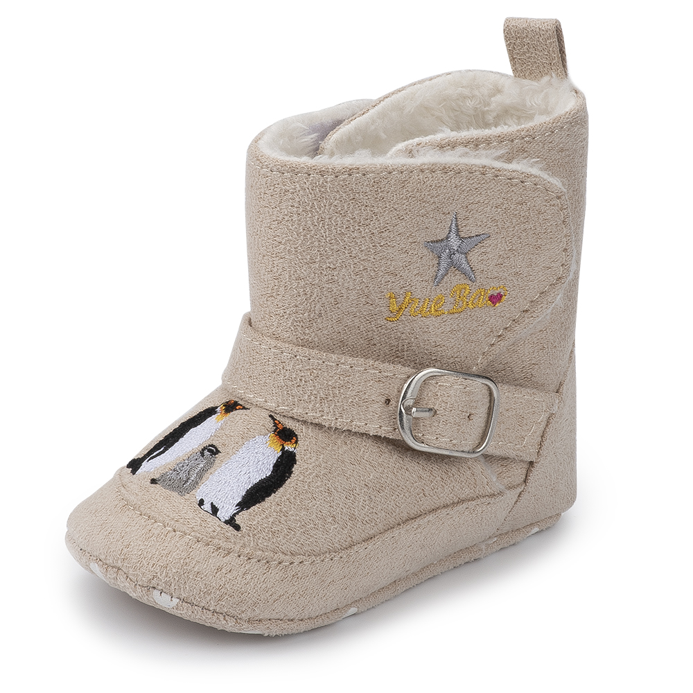 Wholesale winter warm cotton animal penguin prewalker infant baby boots