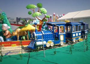 Quality 4 Carriages 20 Players Mini Train Rides With Steel Track For Outdoor Park wholesale